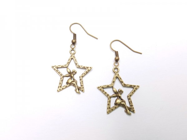 Stern Fee Ohrringe Vintage Optik Elfe pixie